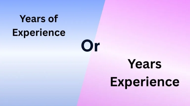 Years of Experience or Years Experience